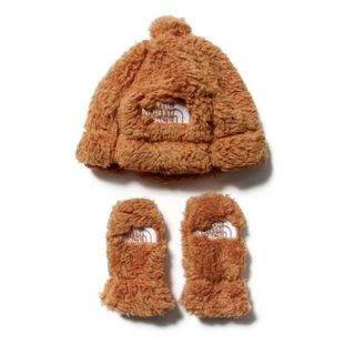 ザノースフェイス(THE NORTH FACE)の【新品未使用】 THE NORTH FACE ザ ノースフェイス キッズ ベビー 帽子 手袋 ギフト BABY SUAVE OSO GIFT SET NF0A7WK4 【06M（0カ月-6カ月）/ALMOND BUTTER】(帽子)