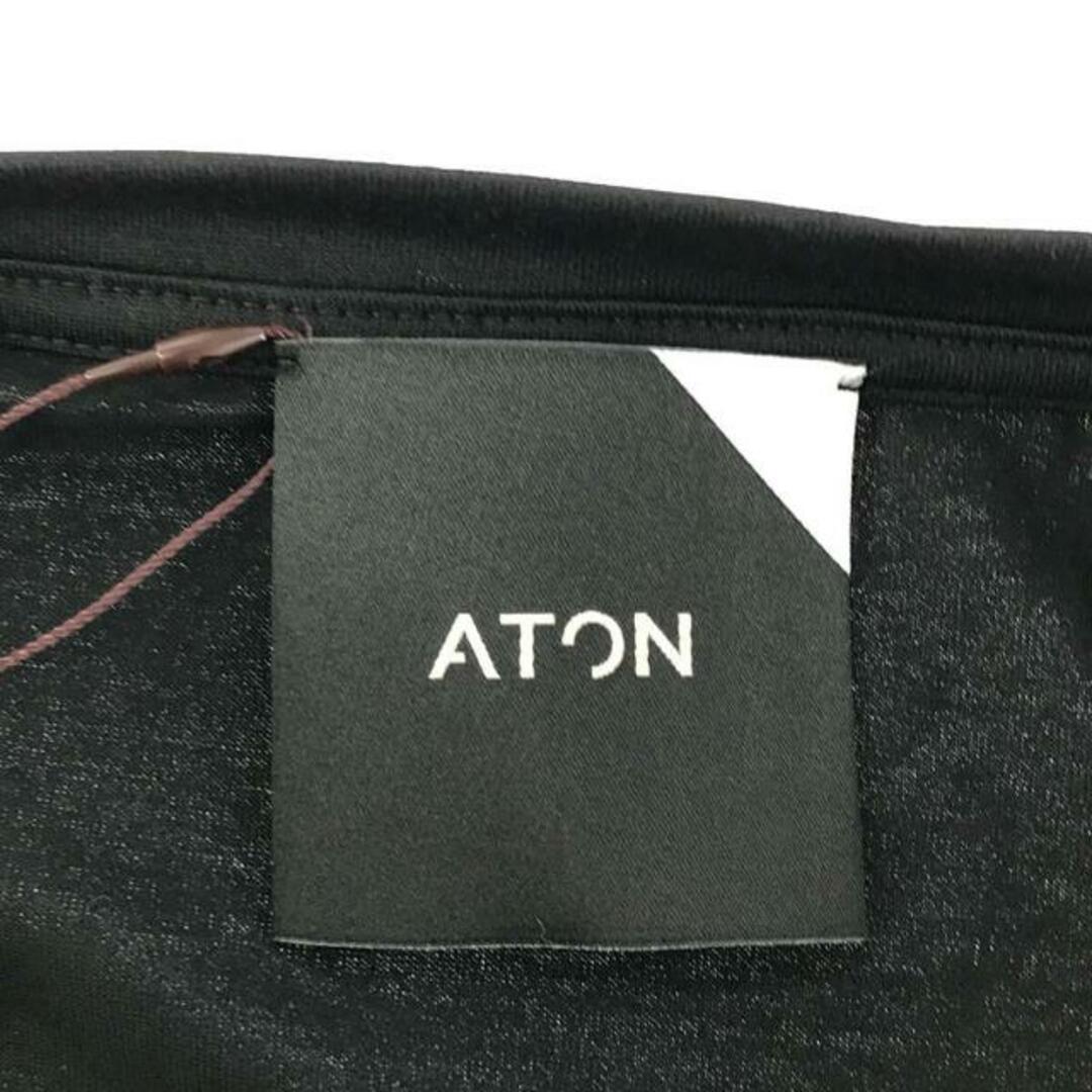 ATON(エイトン)の【新品】  ATON / エイトン | SUVIN 60/2  ラウンドヘム ロング Tシャツ | 2 | ブラック | レディース レディースのトップス(Tシャツ(長袖/七分))の商品写真