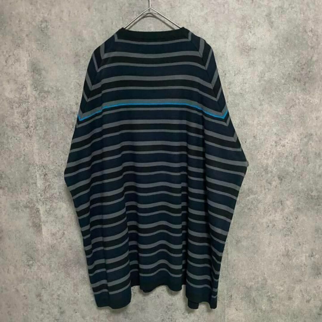 VINTAGE(ヴィンテージ)の90s vintage ボーダー　デザインニット　メンズ　XXL 古着　Y2 メンズのトップス(ニット/セーター)の商品写真