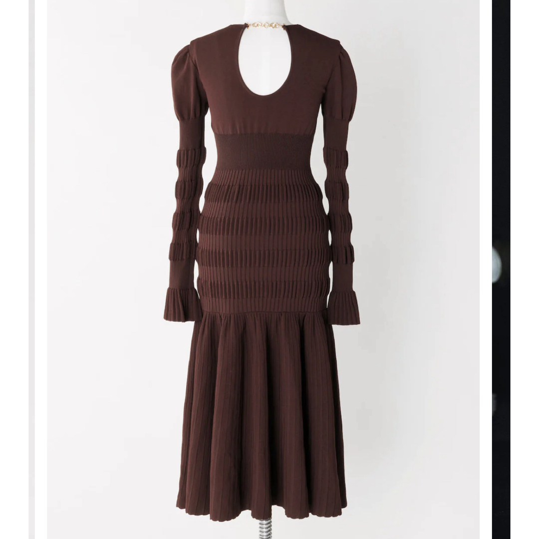 STUDIOUS(ステュディオス)のfetico STRIPE KNIT MIDI DRESS レディースのワンピース(ロングワンピース/マキシワンピース)の商品写真