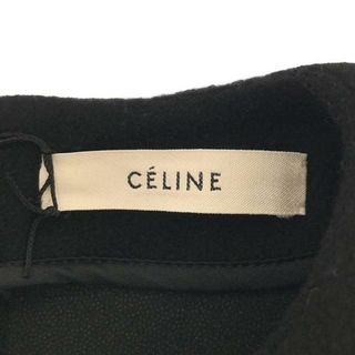 【美品】  CELINE / セリーヌ | フィービー期 カシミヤブレンド ウール ジップ ライダース ロングワンピース | 36 | ブラック | レディース