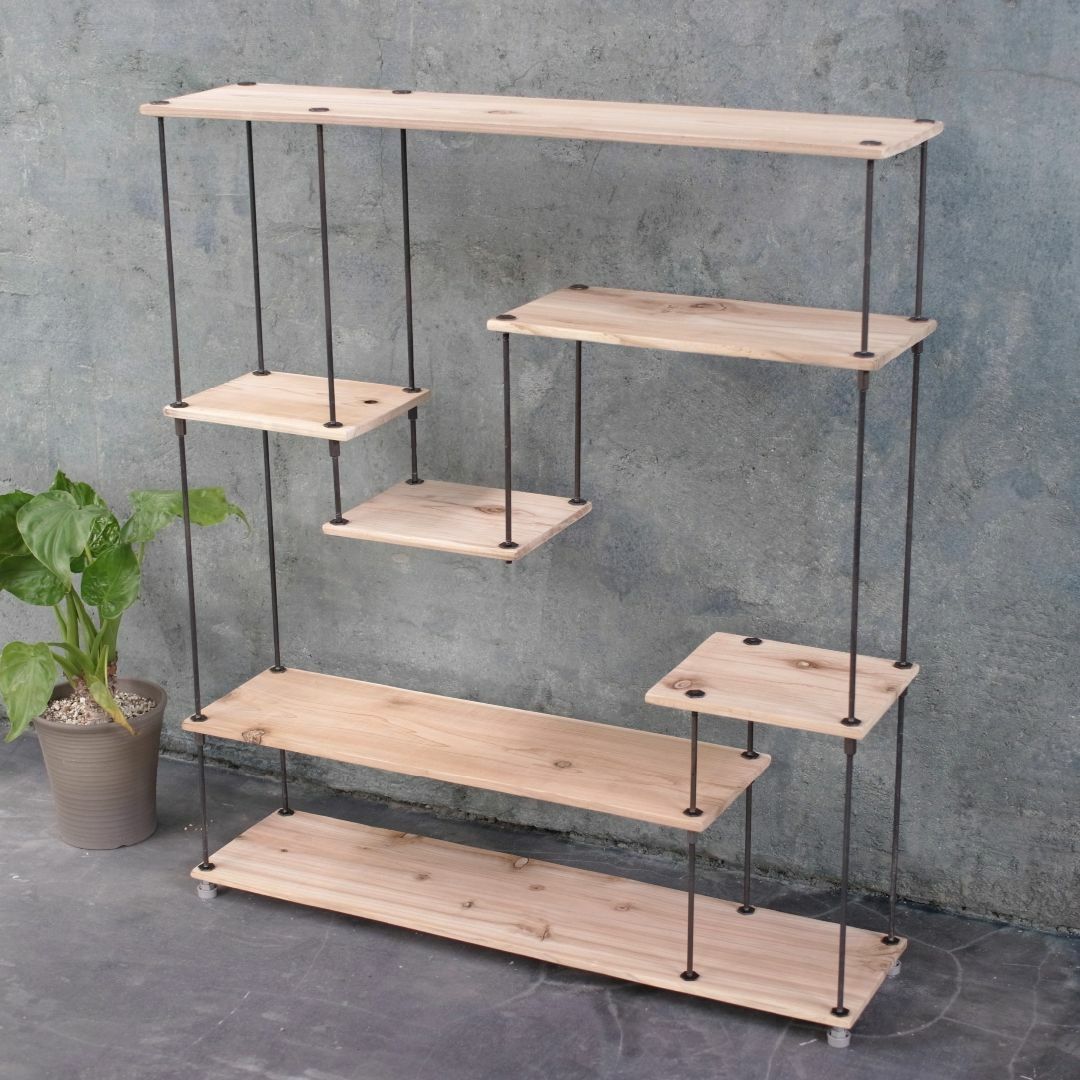 アウトレット wood iron shelf 1040*900*225〈ナチュラル色〉 | www