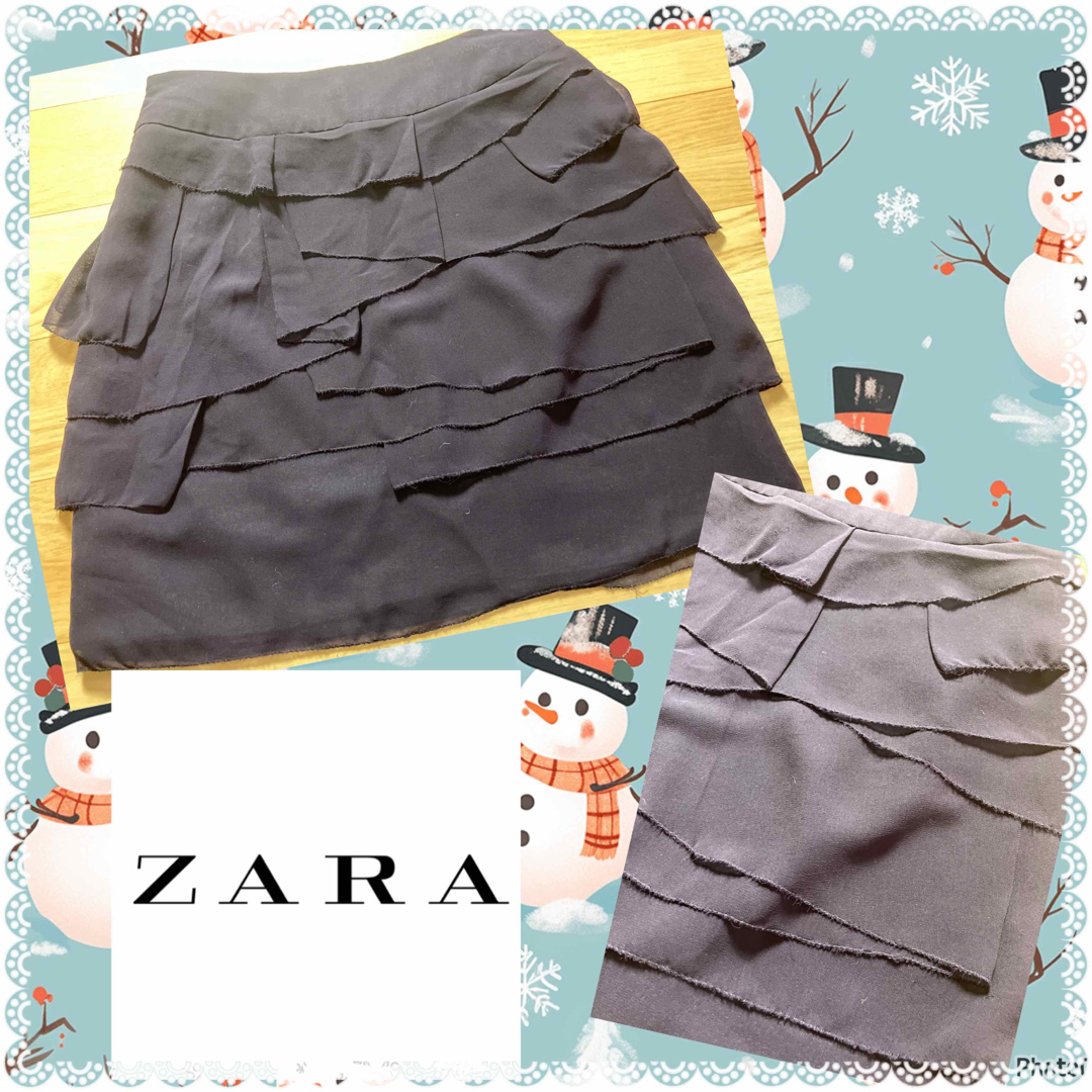 ZARA(ザラ)のZARA★ザラ★切りっぱなし★ボリュームフリル★タイトスカート★スタイル美人 レディースのスカート(ひざ丈スカート)の商品写真