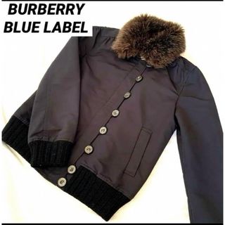 バーバリーブルーレーベル(BURBERRY BLUE LABEL)のバーバリーブルーレーベル　ジップアップブルゾン　ファー付(毛皮/ファーコート)