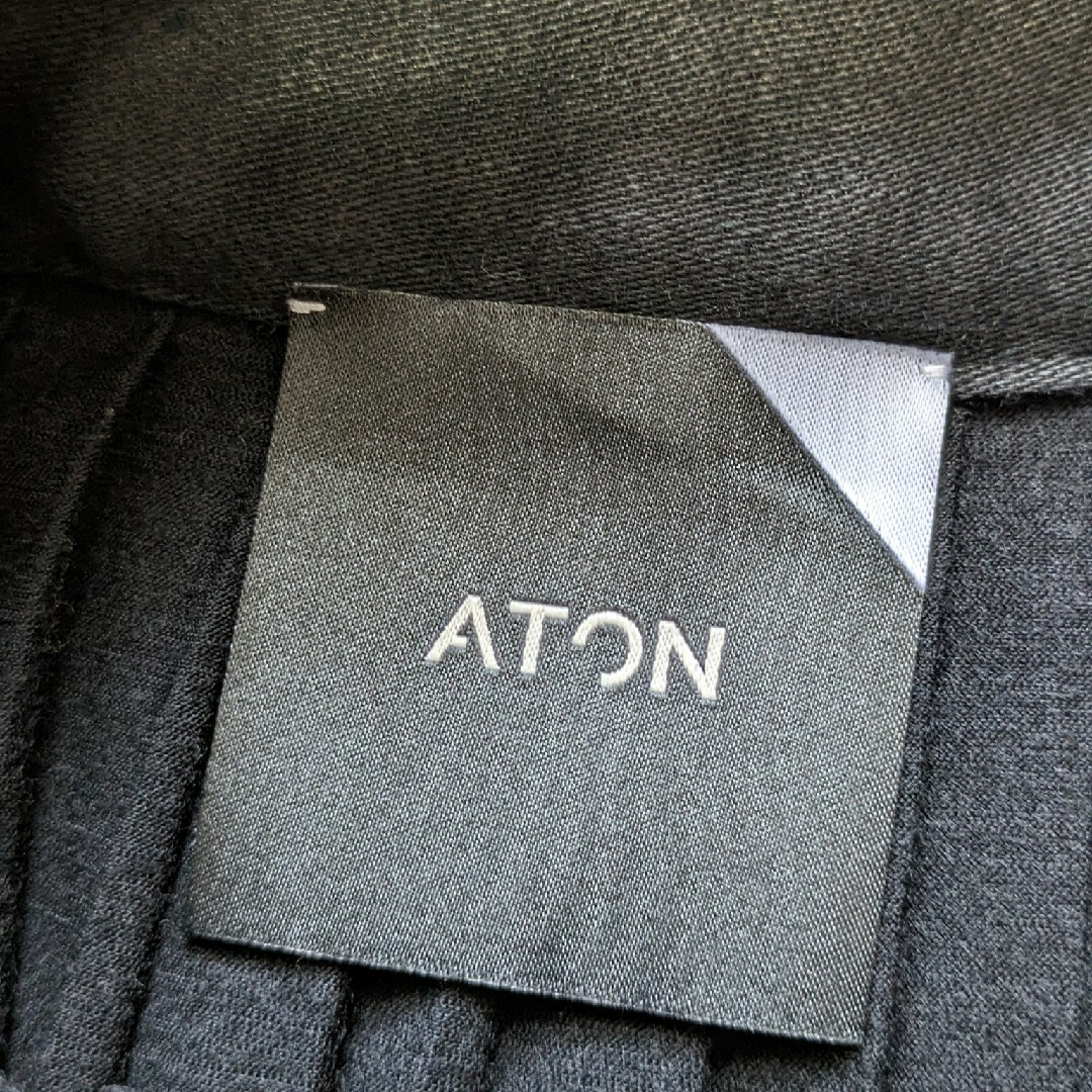 ATON(エイトン)のATONエイトン　ウールジャージープリーツラップスカート レディースのスカート(ロングスカート)の商品写真