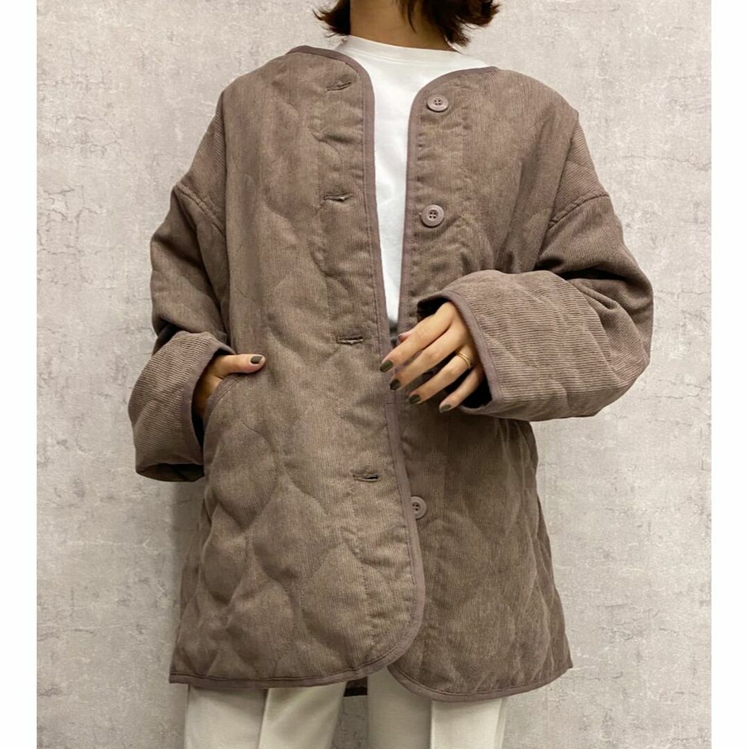 Meli rich メリーリッチ 中綿はケット　キルティング　コーデュロイM　 レディースのジャケット/アウター(ノーカラージャケット)の商品写真