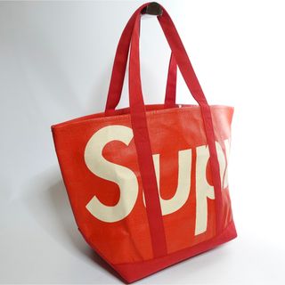 シュプリーム(Supreme)の【美品】シュープリーム　ラフィア　トートバッグ　レッド(トートバッグ)