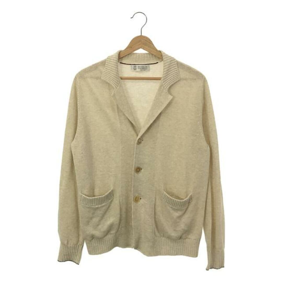 BRUNELLO CUCINELLI(ブルネロクチネリ)の【美品】  BRUNELLO CUCINELLI / ブルネロクチネリ | コットン リネン 3B ニットジャケット | 44 | エクリュ | メンズ メンズのジャケット/アウター(その他)の商品写真