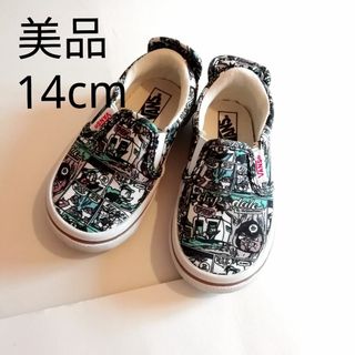 ヴァンズ(VANS)の美品 vans スリッポン スニーカー 上履き Disney ディズニー 14(スニーカー)