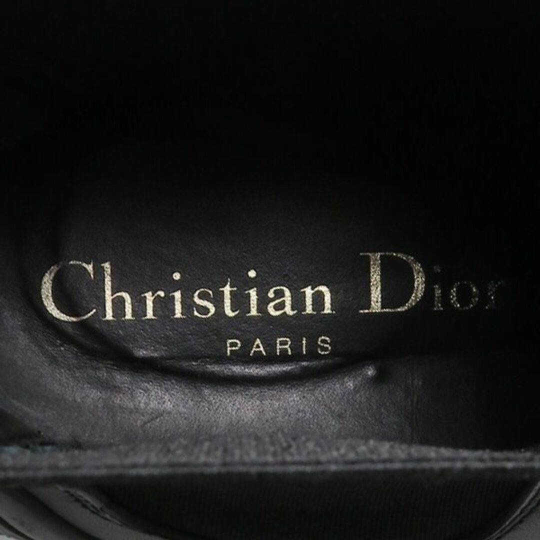 Christian Dior(クリスチャンディオール)の美品 CHRISTIAN DIOR クリスチャン ディオール バックロゴ レザー ラバー サイドゴア アンクル ショート アイアン ブーツ シューズ 46018 レディースの靴/シューズ(ブーツ)の商品写真