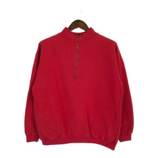 ギャップ(GAP)のSALE///// 90年代 GAP ギャップ モックネック ハーフジップ スウェット 無地 レッド (メンズ M)  P3435(スウェット)