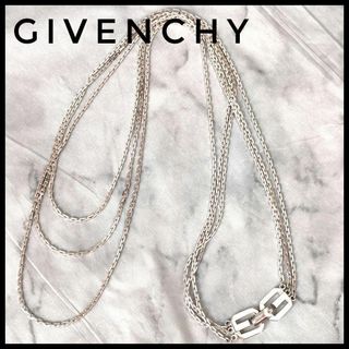 新品　ジバンシー　GIVENCHY　シルバーチェーンネックレス　3連　レディース