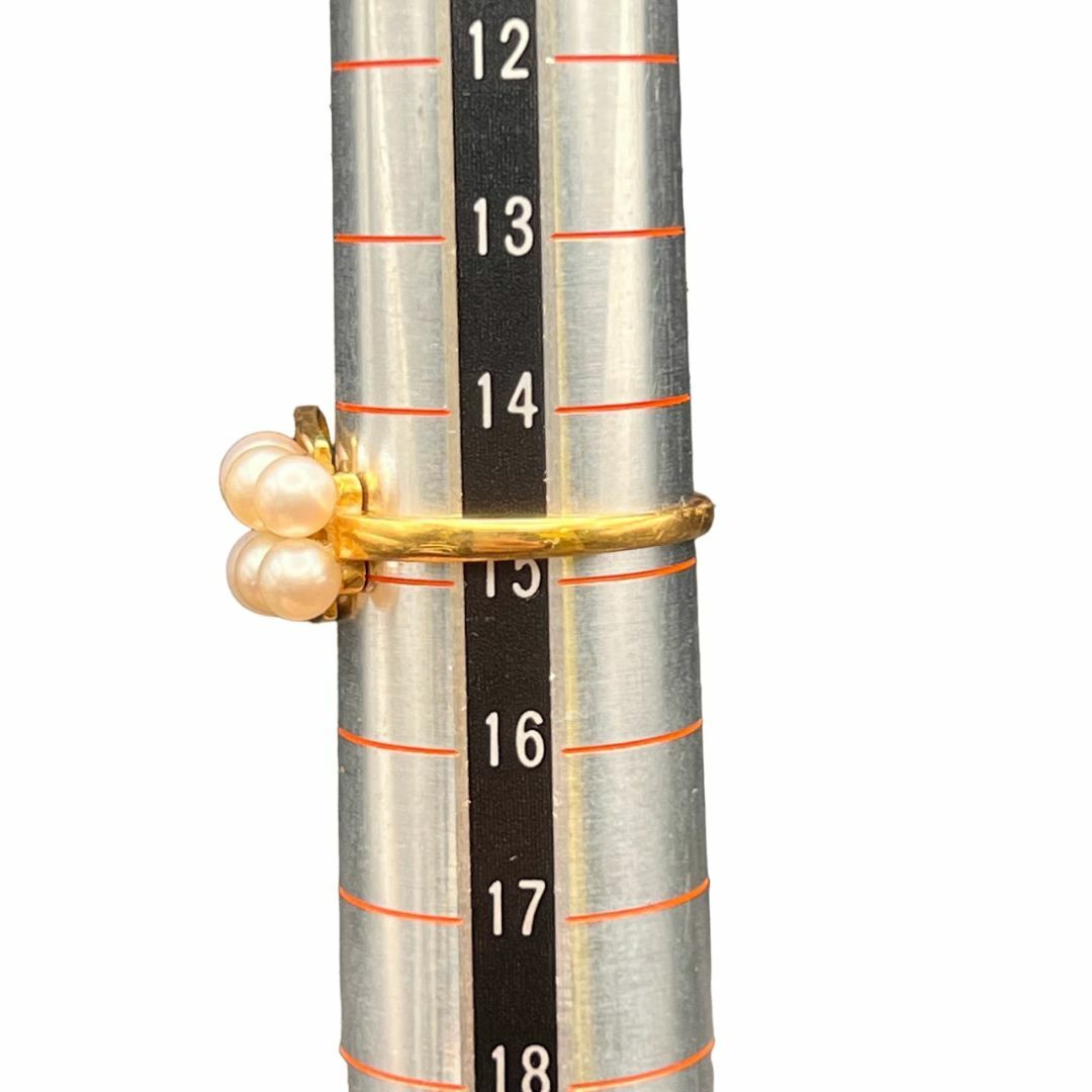 K18 パール リング イエローゴールド メンズ レディース レディースのアクセサリー(リング(指輪))の商品写真