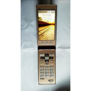 3445【中古美品・povo可能】au4GガラホKYF32ゴールド【動作確認済】