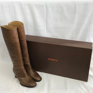 『USED』   HIROFU ロングブーツ 23.5cm ブーツ レザー ブラウン系 レディース【中古】(ブーツ)