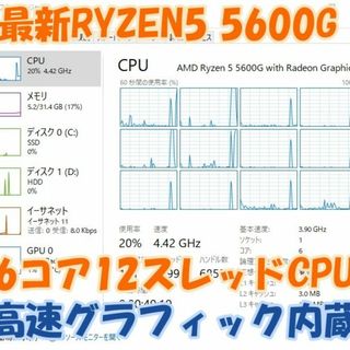 RYZEN5 5600G 6コア12CPU 動画編集、DTM、ビジネス用に