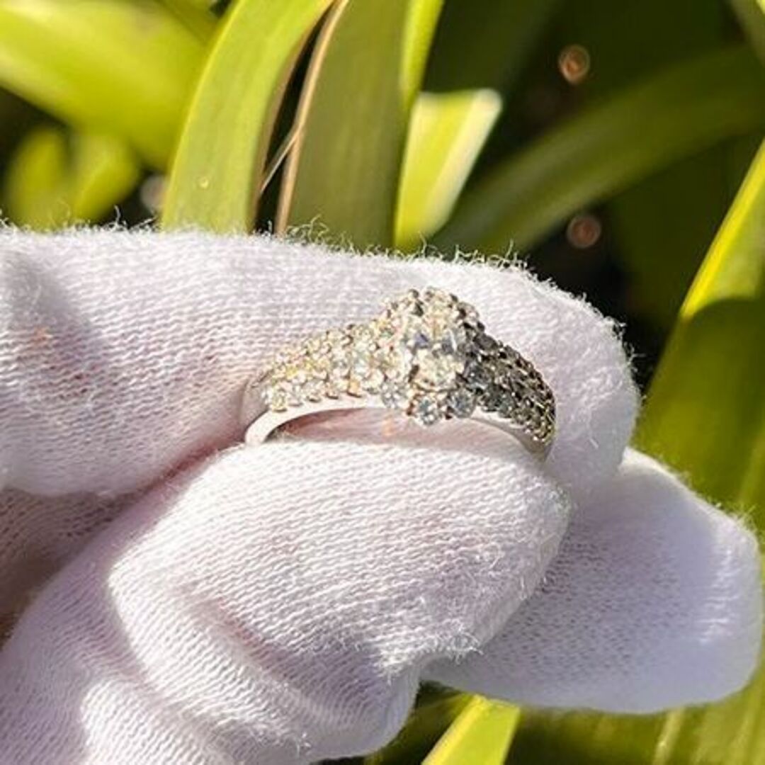 新品✨PT900 プラチナ　ダイヤモンドリング　ウェディング ＃12 レディースのアクセサリー(リング(指輪))の商品写真