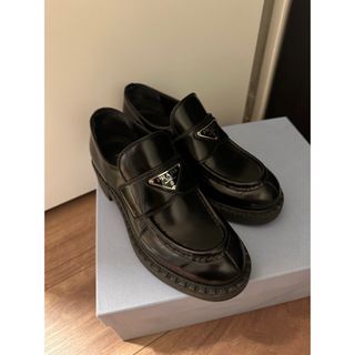 PRADA - 美品♪プラダ フリンジ ヒール ローファー パンプス 37.5(約 ...