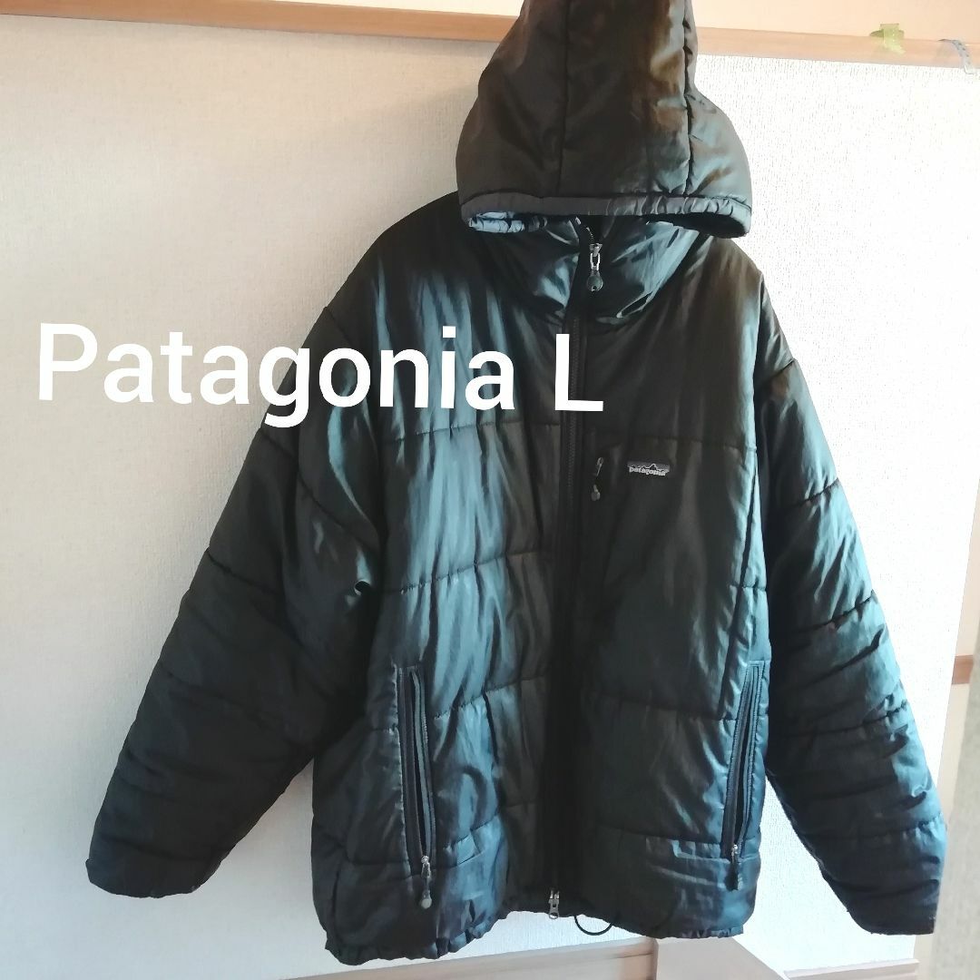 patagonia ダスパーカー メンズ 黒ブラッ L フード ダウンジャケット