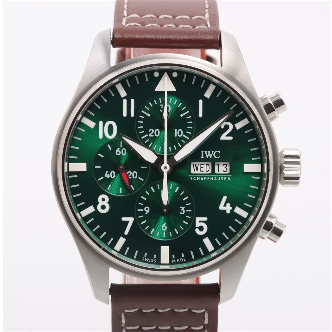 IWC(インターナショナルウォッチカンパニー)のIWC パイロットウォッチ クロノグラフ レーシンググリーン SS×革 メンズの時計(腕時計(アナログ))の商品写真