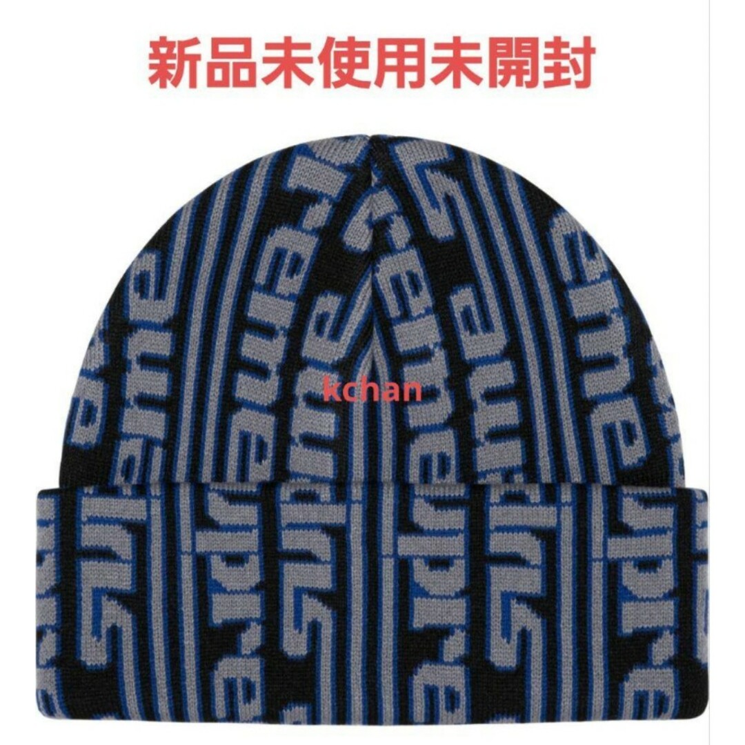 0　完売品　Supreme Vertical Logo Beanie 黒 青 | フリマアプリ ラクマ