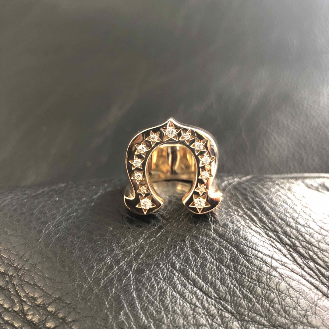 TENDERLOIN(テンダーロイン)の専用出品　テンダーロイン　ホースシューリング　ゴールド　ダイヤ入り　8K 13号 メンズのアクセサリー(リング(指輪))の商品写真