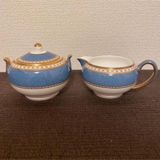 ウェッジウッド(WEDGWOOD)のウェッジウッド　ユーランダー　パウダーブルー　シュガーポット　クリーマー(食器)