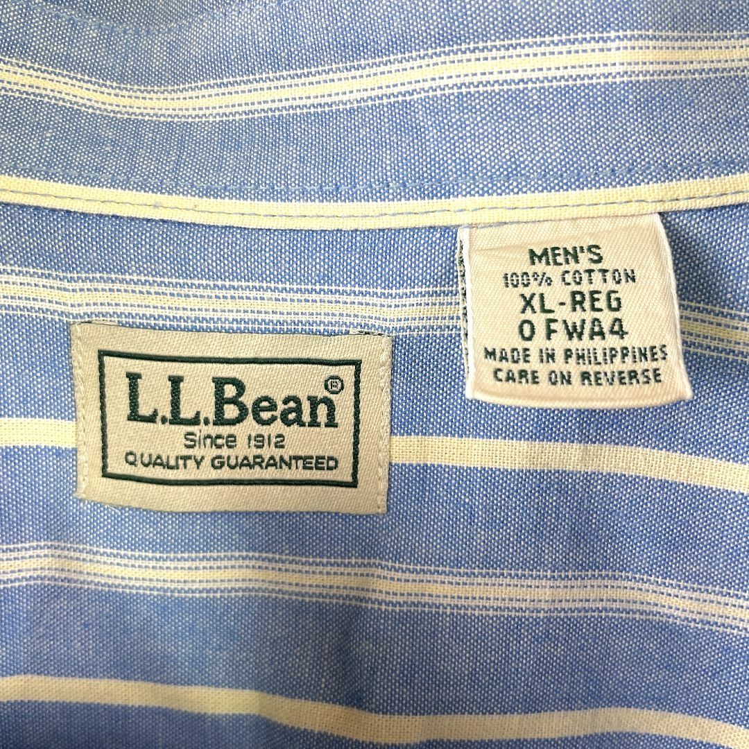 L.L.Bean(エルエルビーン)のエルエルビーン ストライプ 長袖シャツ 青 ブルー US/XL 大きいサイズ メンズのトップス(シャツ)の商品写真