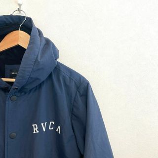 ルーカ(RVCA)のRVCA ナイロンパーカー　マウンテンパーカー　S オーバーサイズ　ネイビー刺繍(マウンテンパーカー)