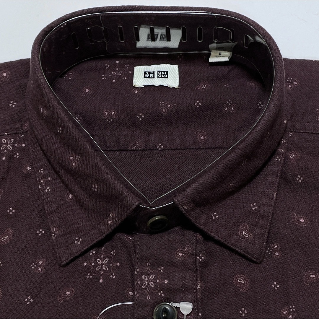UNIQLO(ユニクロ)のUNIQLO 綿100% フランネルプリントシャツ　L 長袖 メンズのトップス(シャツ)の商品写真