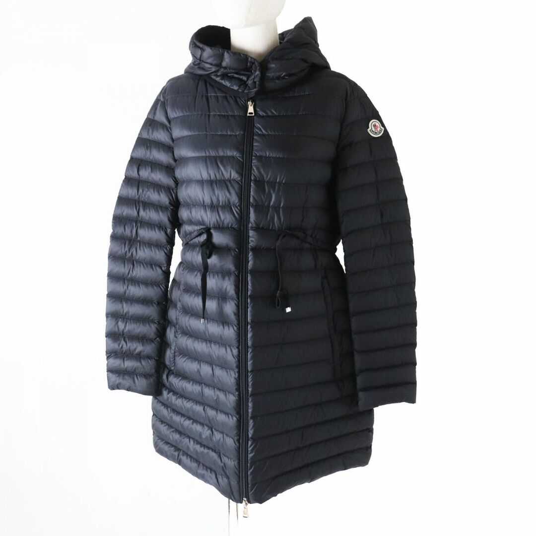 41cm袖丈美品◎国内正規品 2020年 MONCLER モンクレール BARBEL バルベル レディース ロゴワッペン・フード付き ロングダウンコート ブラック 黒 3