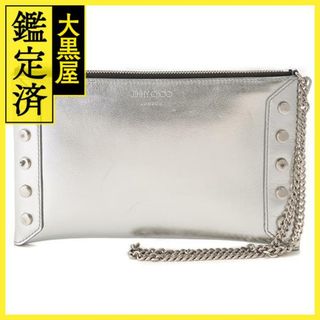 ジミーチュウ(JIMMY CHOO)のジミーチュウ　スタッズ　チェーンショルダー　シルバー　レザー【433】(ショルダーバッグ)