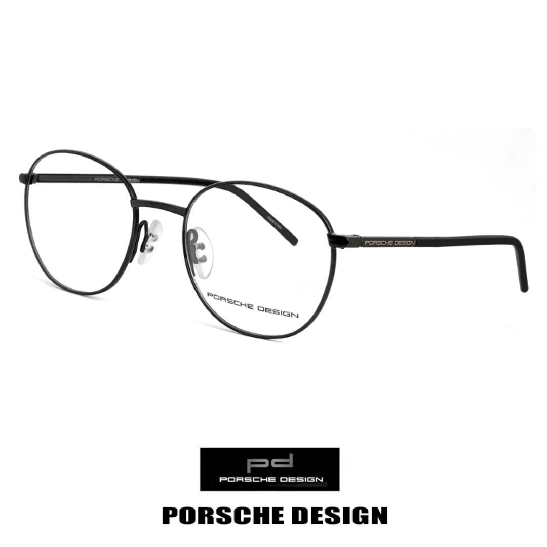 Porsche Design(ポルシェデザイン)の【新品】 ポルシェデザイン メガネ p8330-a PORSCHE DESIGN 眼鏡 メタル ラウンド ボストン 黒縁 バネ蝶番 メンズのファッション小物(サングラス/メガネ)の商品写真