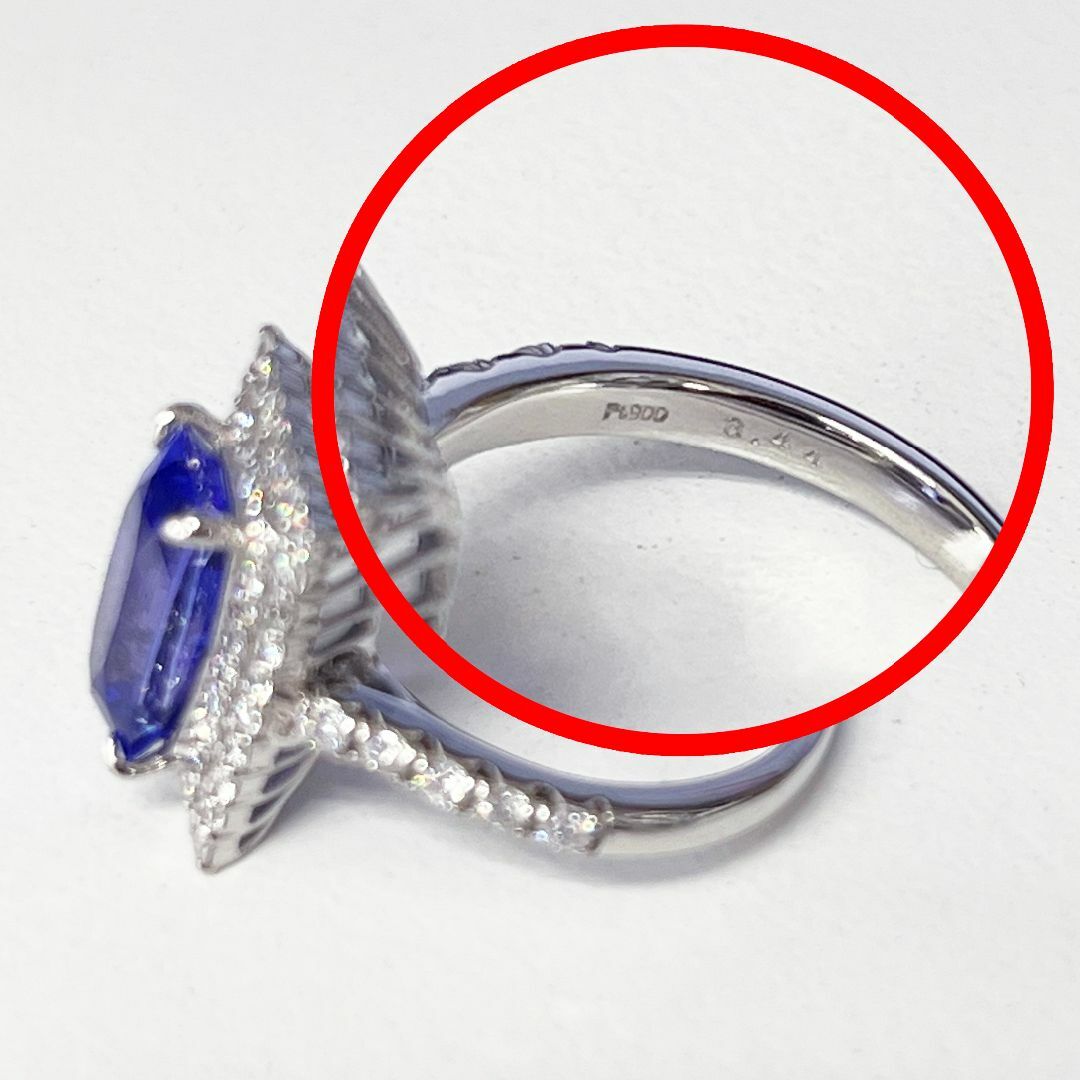 新品✨　PT900　プラチナ タンザナイト リング　ご褒美ジュエリー　青色リング レディースのアクセサリー(リング(指輪))の商品写真