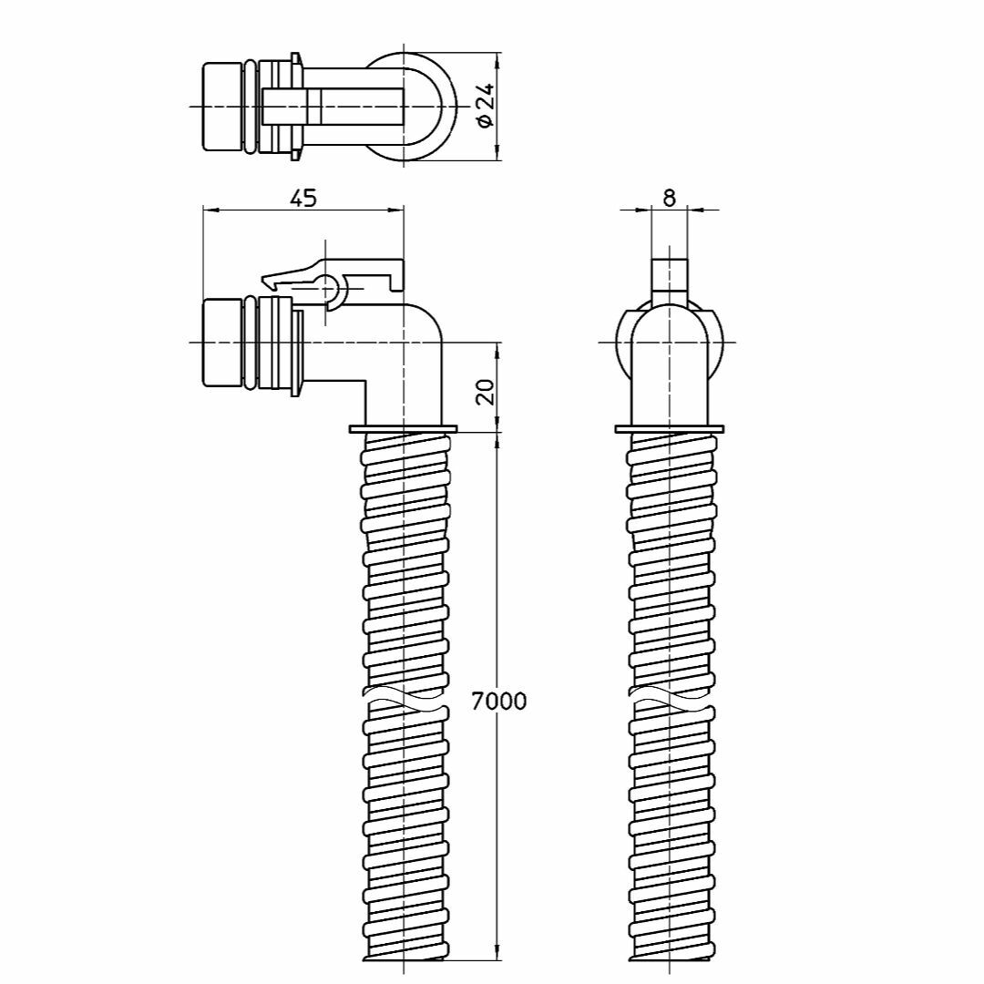 【サイズ:7m】SANEI 風呂水給水ホース 長さ7ｍ バスポンプ機能付洗濯機用 スマホ/家電/カメラの生活家電(洗濯機)の商品写真