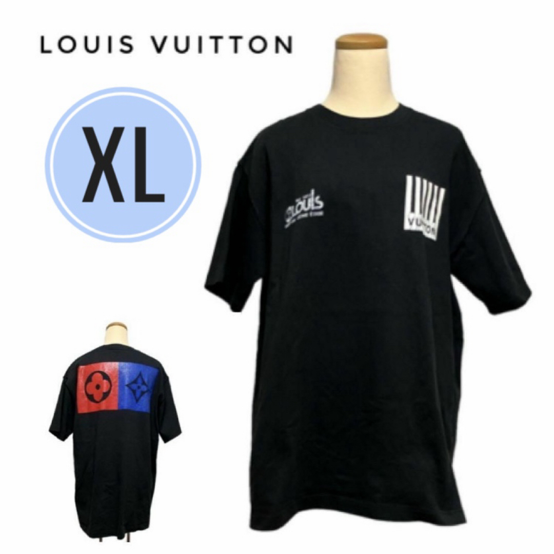 ブランドイタリア製　LOUIS VUITTON Tシャツ　ロゴ　黒　XL