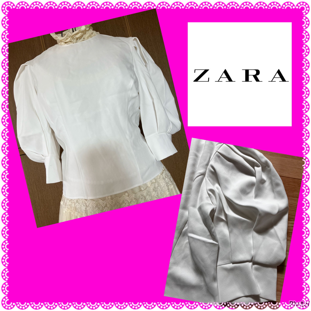 ZARA(ザラ)のザラ★ZARA★新品★ボリュームパフスリーブ★バックジッパーブラウス レディースのトップス(シャツ/ブラウス(長袖/七分))の商品写真