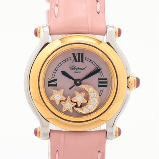 ショパール(Chopard)のショパール ハッピースポーツ SS×革   レディース 腕時計(腕時計)