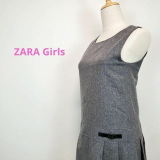 ザラガールズZARAGirlsノースリーブプリーツワンピース革ベルト(ひざ丈ワンピース)