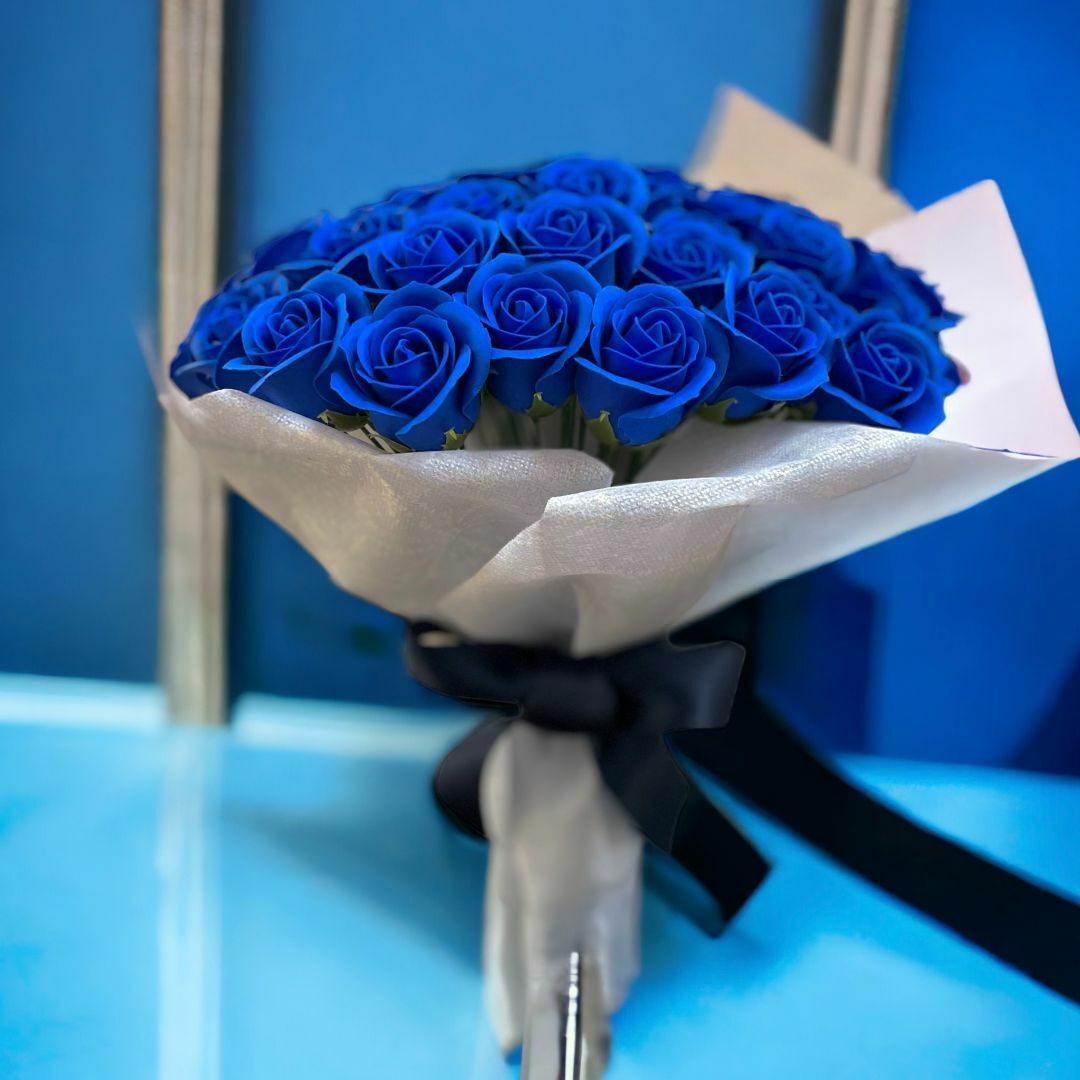 ⑦「サヴォンローズ」 50本　花束　ブルー　バラ　薔薇　プレゼントに！ ハンドメイドのフラワー/ガーデン(その他)の商品写真