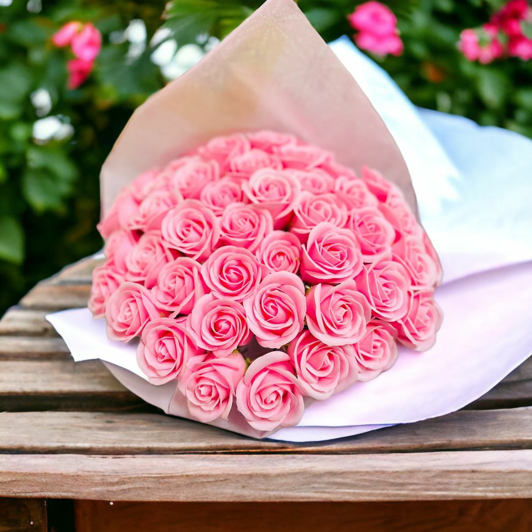 ⑩「サヴォンローズ」 50本　花束　ピンク　バラ　薔薇　プレゼントに！ ハンドメイドのフラワー/ガーデン(その他)の商品写真