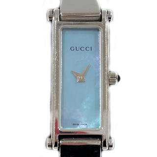 グッチ(Gucci)のGUCCI バングルウォッチ クォーツ ブルーシェル 1500L 腕時計 ステンレススチール(腕時計)