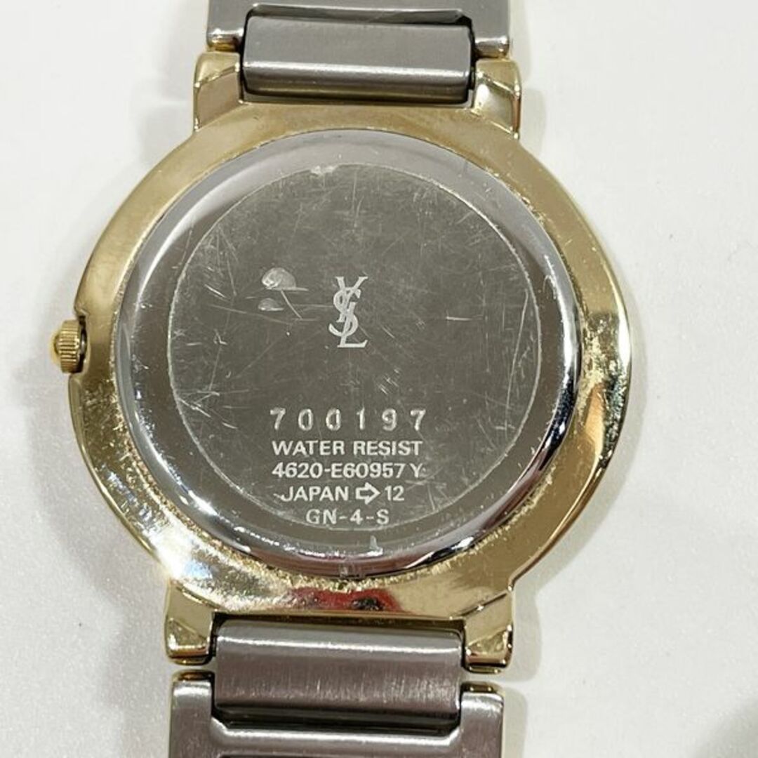 Saint Laurent(サンローラン)のYVES SAINT LAURENT ラウンド クォーツ ヴィンテージ ブラック文字盤 4620-E60957 腕時計 ステンレススチール レディースのファッション小物(腕時計)の商品写真