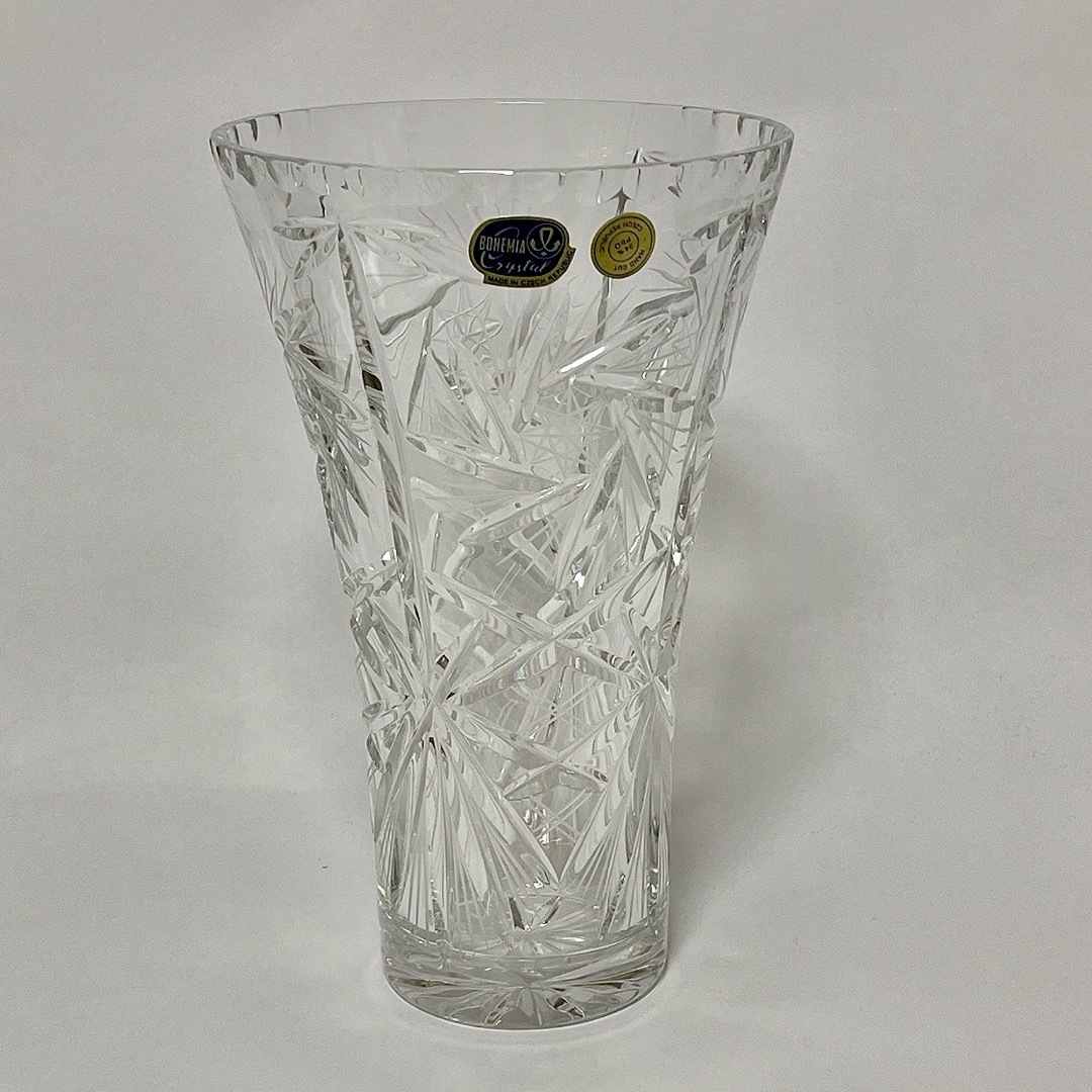 BOHEMIA Cristal(ボヘミア クリスタル)のボヘミアングラス BOHEMIA ボヘミアンクリスタル花瓶 エンタメ/ホビーの美術品/アンティーク(ガラス)の商品写真