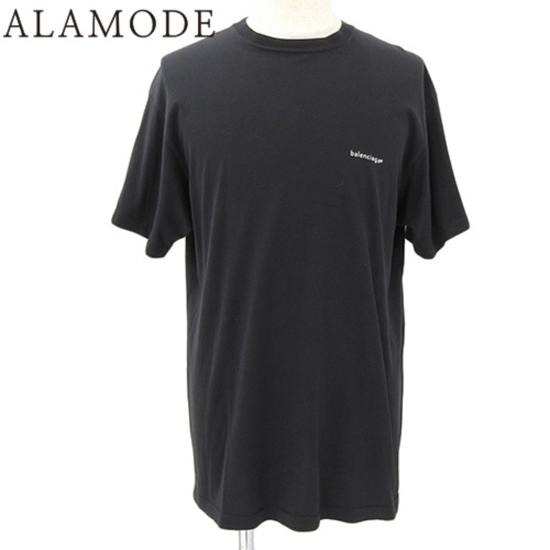 BALENCIAGA(バレンシアガ) ロゴ Tシャツ トップス アパレル 衣類 ファッション ワンポイント クルーネック 半袖 XS コットン ブラック黒 508203 TWK36 メンズ 40802075511【アラモード】