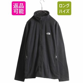 ザノースフェイス(THE NORTH FACE)のノースフェイス フルジップ フリース ジャケット メンズ L 古着 The North Face ジャンパー アウトドア ワンポイント ブラック ブルゾン 黒(ブルゾン)