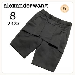 アレキサンダーワン(Alexander Wang)の【美品】アレキサンダーワン プリーツ　フリル　ハーフパンツ　ショートパンツ　黒(ショートパンツ)