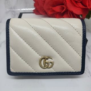 グッチ(Gucci)の【希少】 GUCCI グッチ 折り財布 財布 マーモント キルティング ホワイト(財布)