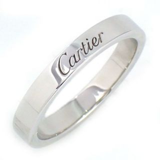 カルティエ(Cartier)のカルティエ Cartier リング C ドゥ カルティエ ウェディング バンド B4054000 エングレーブド ロゴ PT950 12.5号 / #53 【中古】(リング(指輪))