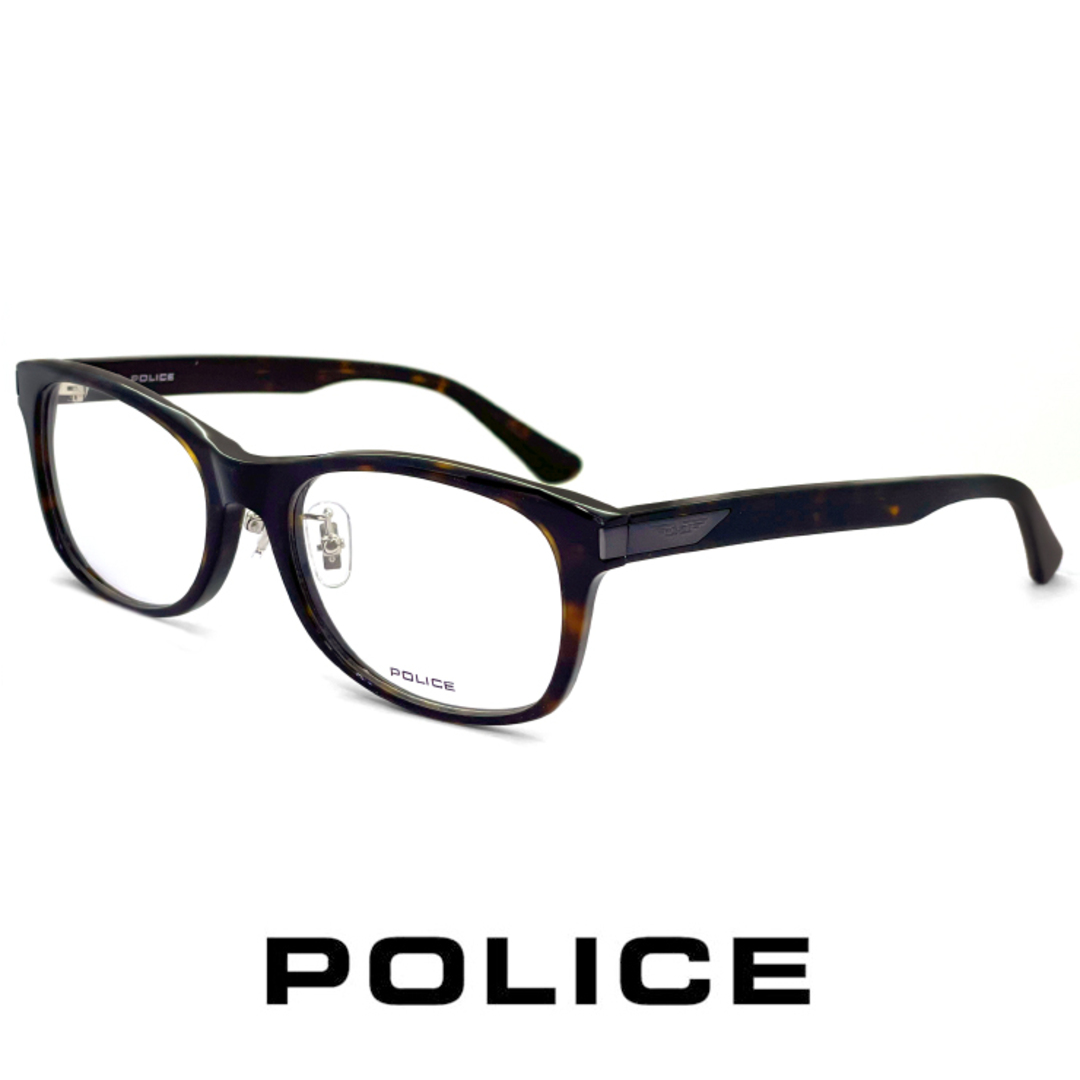 POLICE(ポリス)の【新品】 メンズ ポリス メガネ vpld86j-0710 POLICE 眼鏡 男性用 スクエア 型 ダークハバナ フレーム めがね ブランド ジャパンフィット メンズのファッション小物(サングラス/メガネ)の商品写真